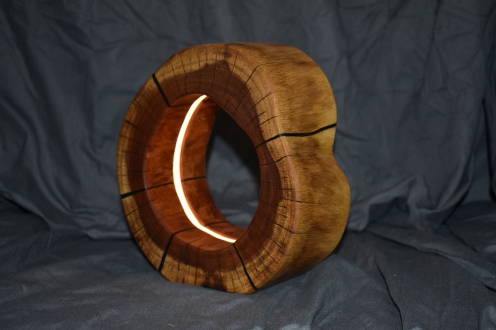 Wood LED Lamp w/ Green Epoxy