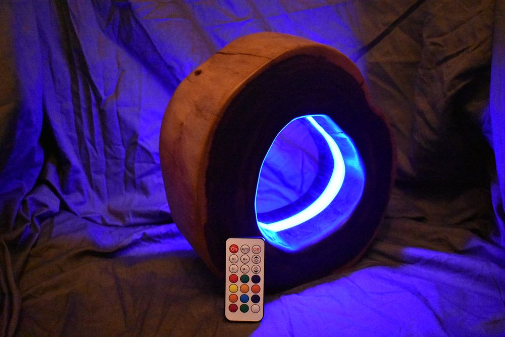 Wood Lamp with RGB LED
